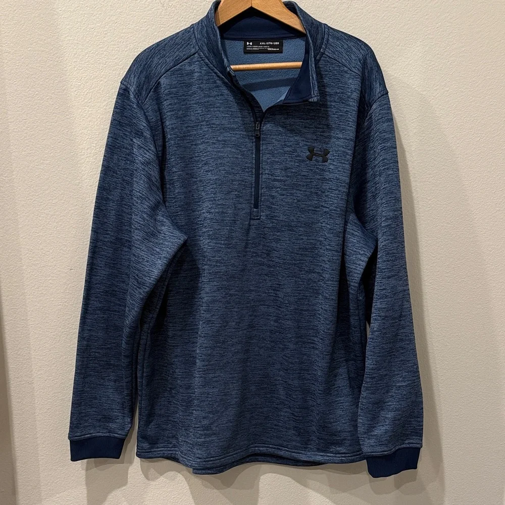 Under Armour Men’s Navy Heather Quarter-Zip‎ Top Size XXL